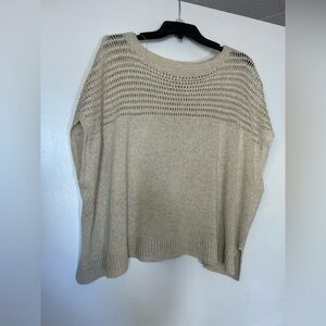 Max Studio Cream Knit Crew Neck Sweater